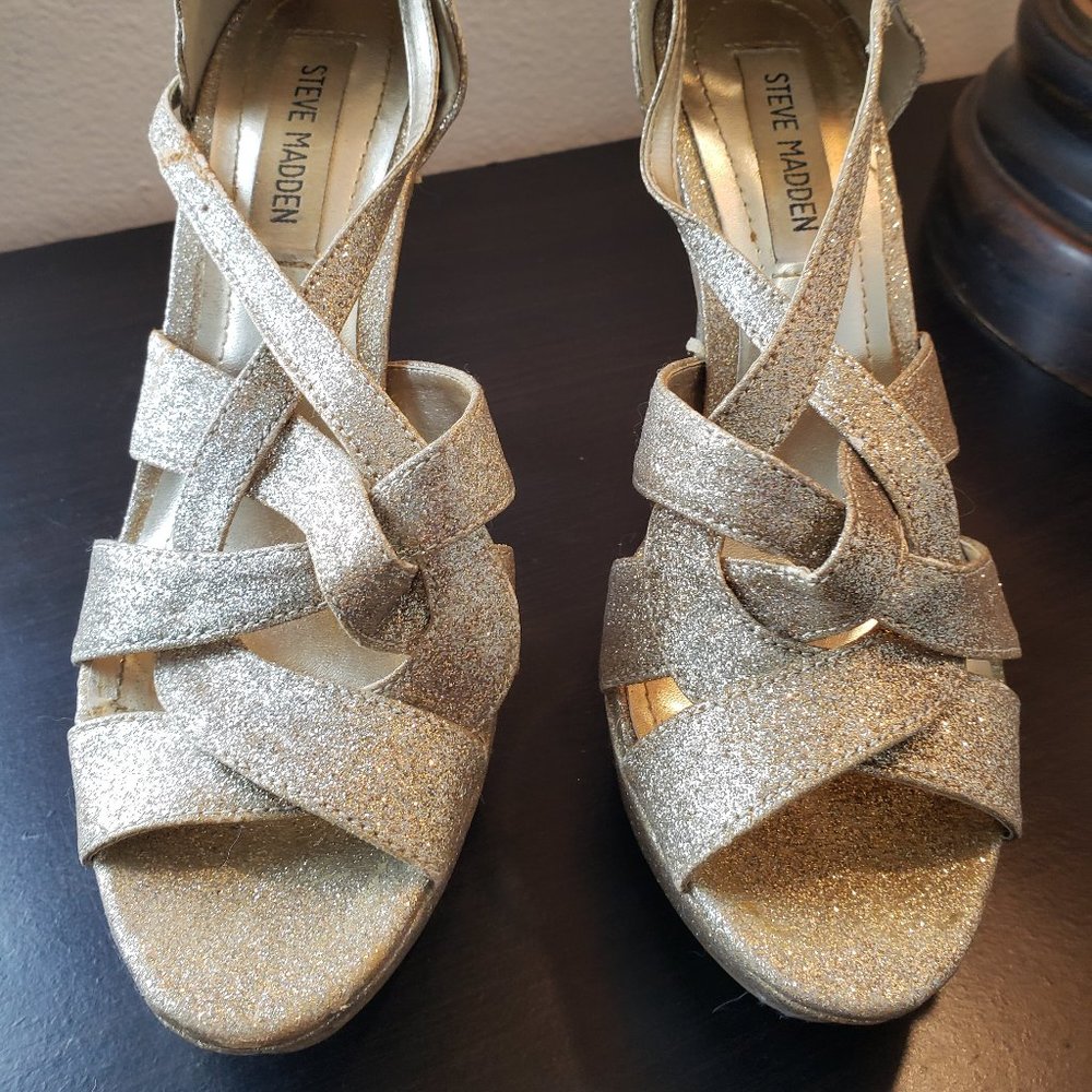 Steve Madden Gold Glitter Stiletto Heel